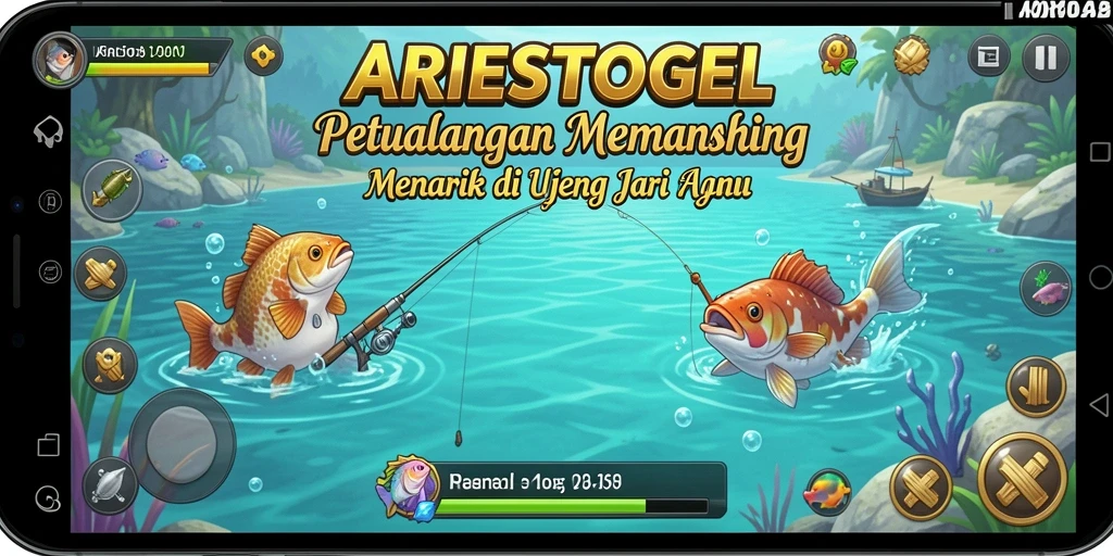 Screenshot menunjukkan pengalaman memancing yang seru dan menantang di ARIESTOGEL.