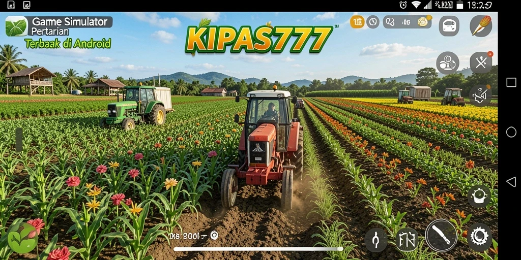 Screenshot gameplay KIPAS777 menunjukkan keseruan bertani di ladang.