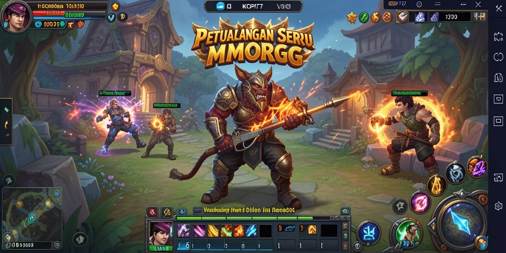 Tampilan gameplay epik dalam game MMORPG KOPI77.