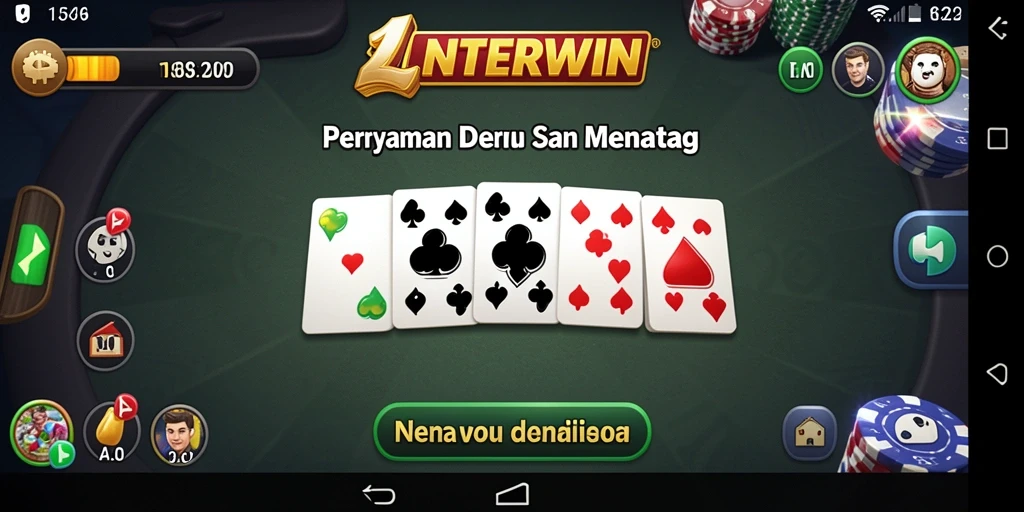 Tangkapan layar LNTERWIN menunjukkan gameplay domino yang seru.