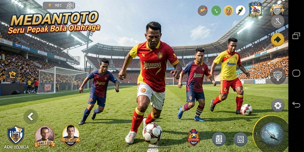 Screenshot gameplay <strong>MEDANTOTO</strong> yang menunjukkan aksi sepak bola yang mendebarkan.