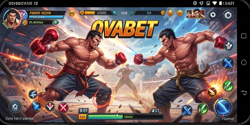 Tampilan screenshot utama OVABET menampilkan pertarungan epik penuh aksi.