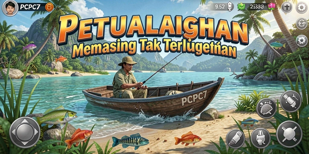 Tangkapan ikan yang keren dalam gameplay PCPC7.
