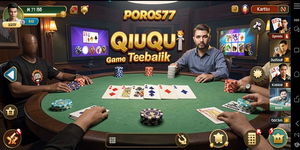 Tampilan gameplay QiuQiu yang seru di POROS77.