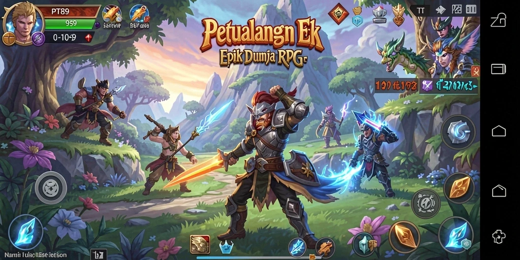 Gambar dari gameplay PT89 yang menampilkan pertempuran seru dalam RPG.