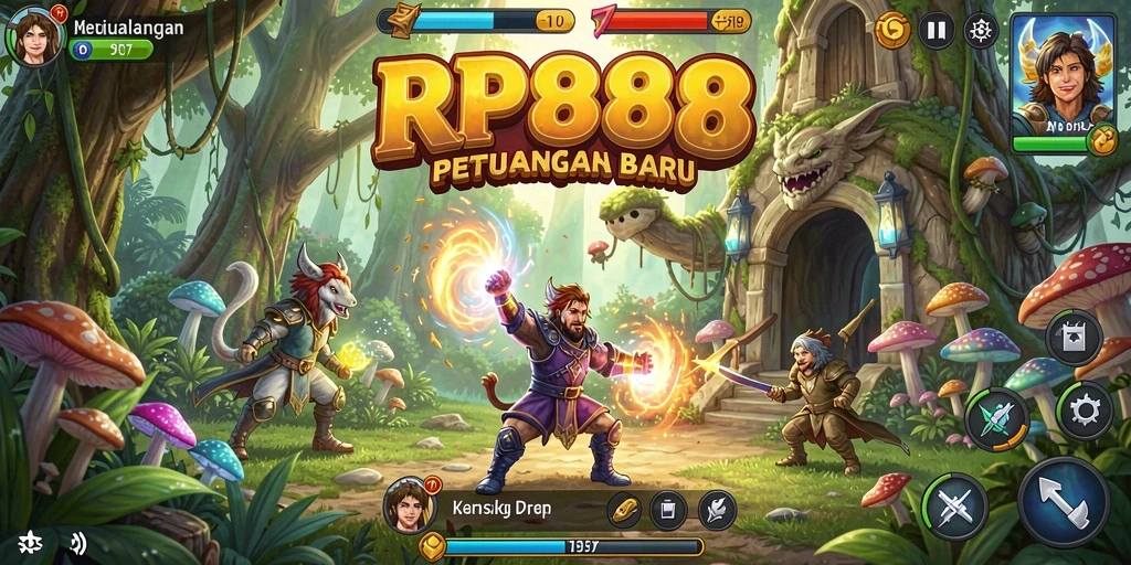 Screenshot gameplay RP888 yang menunjukkan aksi petualangan yang seru.