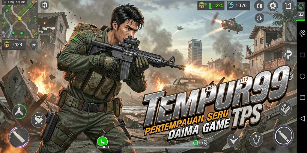 Tampilan gameplay seru dari game TPS TEMPUR99 dengan aksi yang mendebarkan.