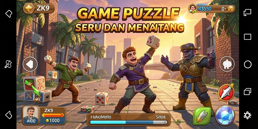Tampilan gameplay ZK9 dengan berbagai teka-teki yang menantang.